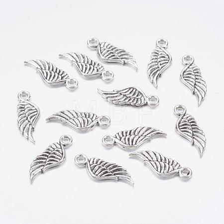 Tibetan Style Zinc Alloy Wing Pendants X-TIBEP-R334-382AS-RS-1