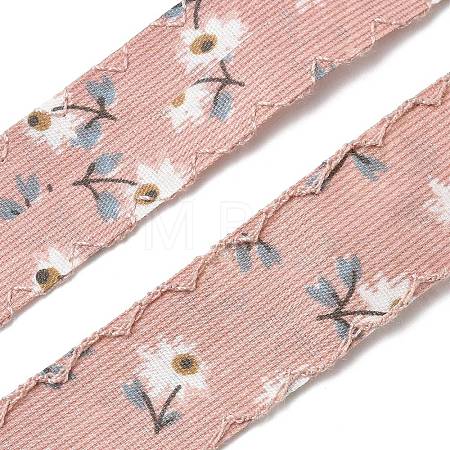 1 Roll Flower Printed Polyester Ribbons FB-XCPE5EC-01-1