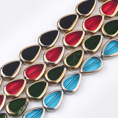 Electroplate Glass Beads Strands EGLA-S188-04-1