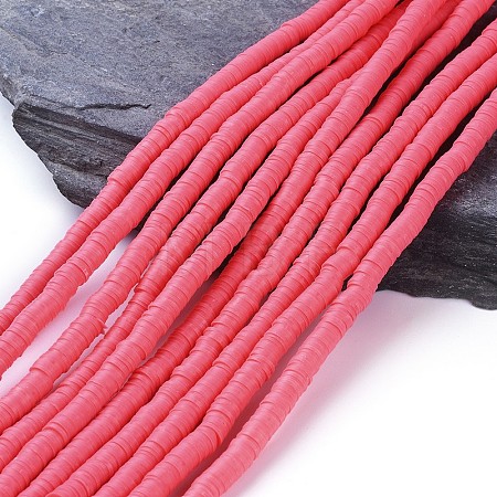 Flat Round Handmade Polymer Clay Beads CLAY-R067-6.0mm-25-1
