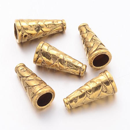 Tibetan Style Alloy Bead Cone X-TIBEB-00821-AG-NR-1