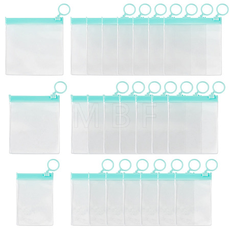 24Pcs 3 Styles Transparent EVA Resealable Bags with Rings ABAG-TA0002-27-1