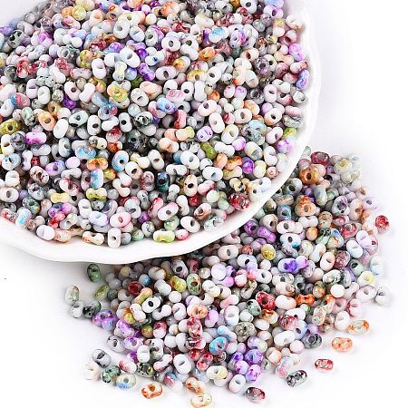 Two Tone Baking Paint Glass Seed Beads SEED-C003-01R-1