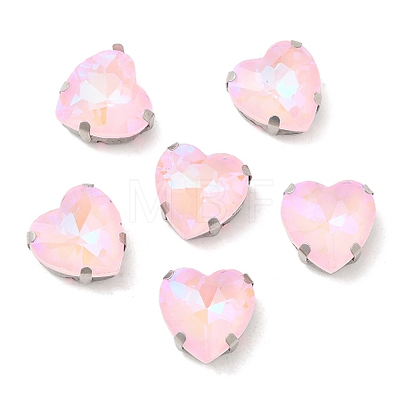 Mocha Fluorescent(MI) Heart Sew on Rhinestone GGLA-C001-01A-P01-1
