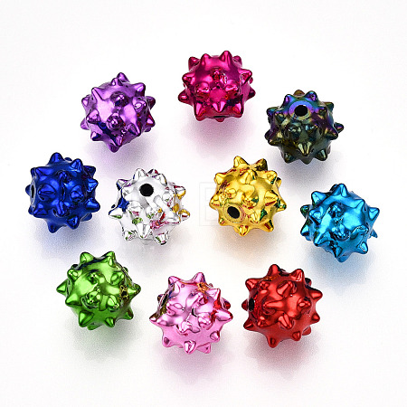 UV Plating Opauqe Acrylic Beads X-PACR-T017-07-1