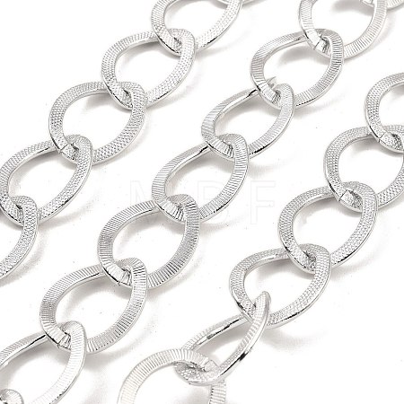 Aluminium Texture Curb Chains CHA-C002-07P-1