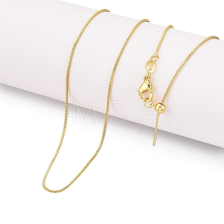 Brass Box Chain Necklaces for Women NJEW-G084-09G-1