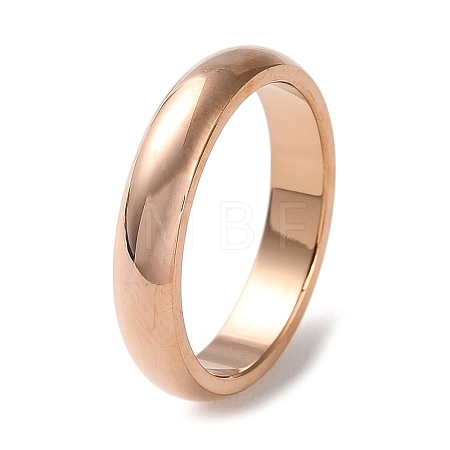 Ion Plating(IP) 304 Stainless Steel Simple Plain Band Finger Ring for Women Men High Polished RJEW-F152-03RG-1