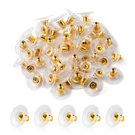 Brass Ear Nuts KK-YW0001-63G-1