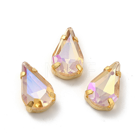 Moonlight Effect Teardrop Sew on Rhinestone GLAA-P055-02A-G05-1
