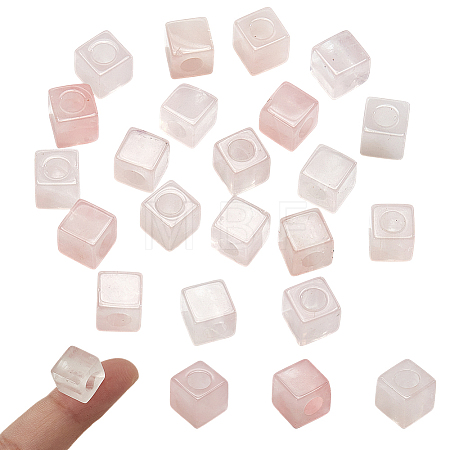 20Pcs Natural Rose Quartz Gemstone European Beads G-NB0005-89D-1
