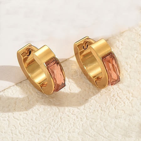 Rectangle Stainless Steel Hoop Earrings DP2427-1-1