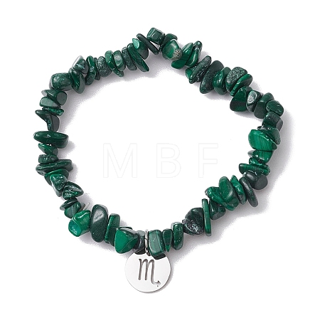 Natural Malachite Stretch Bracelets BJEW-JB11147-08-1