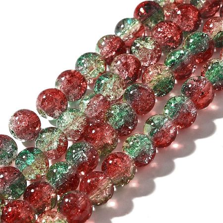 Crackle Glass Beads Strands CCG-C002-6mm-12-1