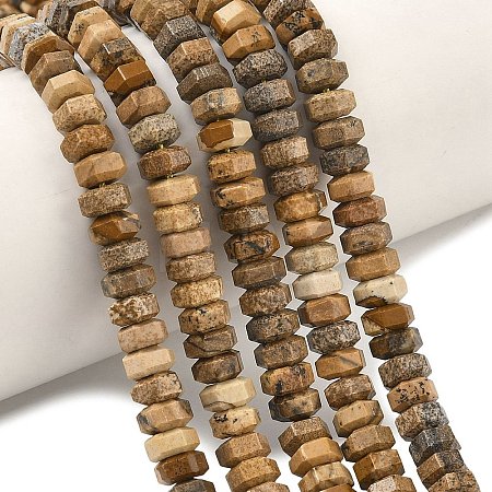 Natural Picture Jasper Beads Strands G-L654-I07-01-1