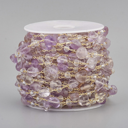 Handmade Natural Amethyst Beaded Chains CHC-I031-11B-1