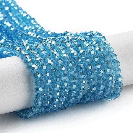Electroplate Transparent Glass Beads Strands LS-EGLA-A035-T3mm-A08-1