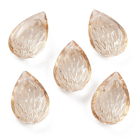Embossed Glass Rhinestone Pendants GLAA-J101-05A-001GS-1