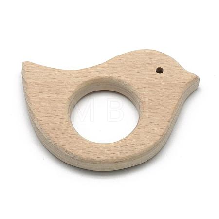 Undyed Beech Wood Big Pendants WOOD-R263-06-LF-1
