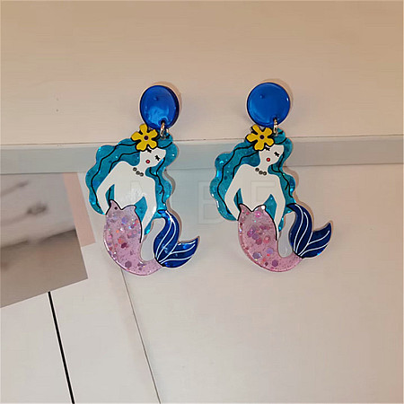 Cute Cartoon Acrylic Dangle Stud Earrings FS-WGDF618-01-1