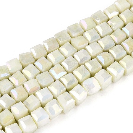 Anti-Tarnish Electroplate Glass Beads Strands GLAA-T025-4mm-10D-1