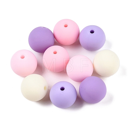 Rubberized Style Imitated Silicone Acrylic Beads MACR-T048-01A-14-1