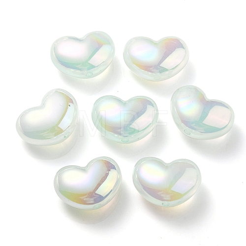 UV Plating Rainbow Iridescent Imitation Jelly Acrylic Beads OACR-C007-08C-1