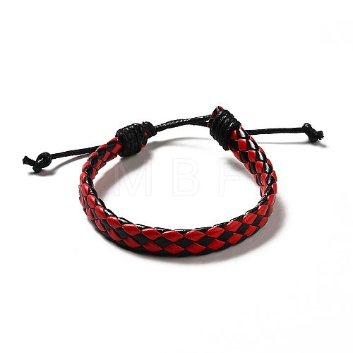 PU Imitation Leather Braided Cord Bracelets for Women BJEW-M290-01F-1