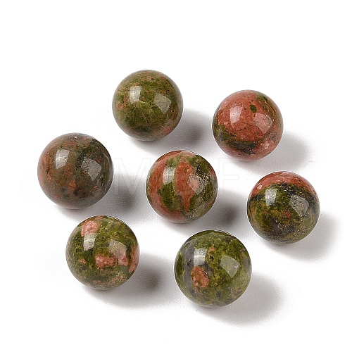 Natural Unakite No Hole Sphere Beads G-K353-04C-05-1