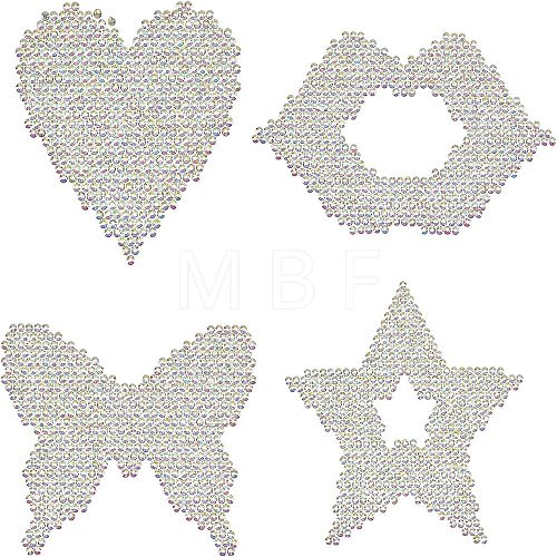 Fingerinspire 12Pcs 4 Style Glass Hotfix Rhinestone DIY-FG0002-64-1