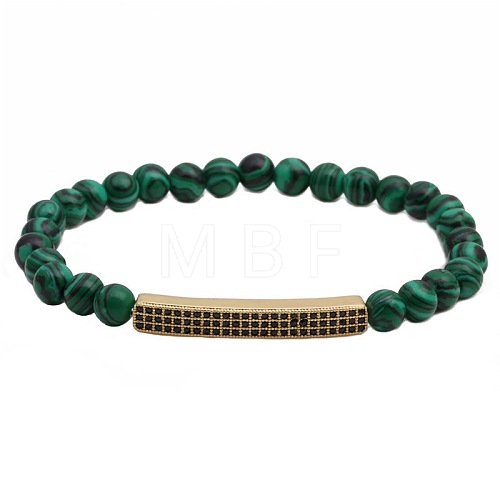 6MM Synthetic Malachite Beaded Bracelets PY2315-8-1