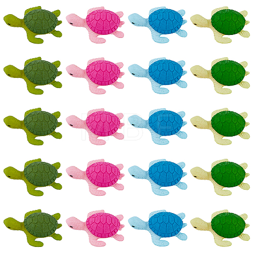 SUPERFINDINGS 20Pcs 4 Style Sea Tortoise PVC & Resin Home Ornaments DJEW-FH0001-22-1