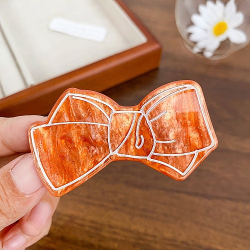 Acrylic Cartoon Bowknot Alligator Hair Clip PW-WG13F18-06-1