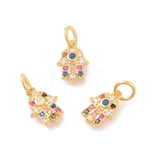 Brass Micro Pave Cubic Zirconia Charms ZIRC-F106-05G-1