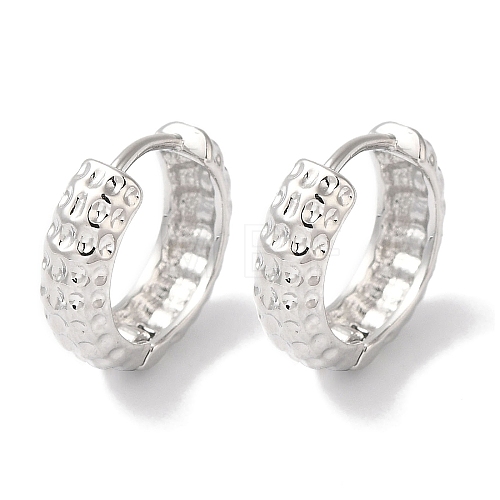 Ring Brass Hoop Earrings for Women EJEW-U008-02P-1