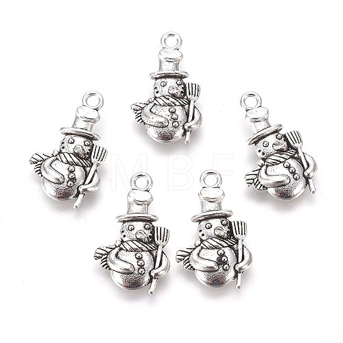 Christmas Snowman Alloy Pendants X-TIBEP-GC113-AS-RS-1