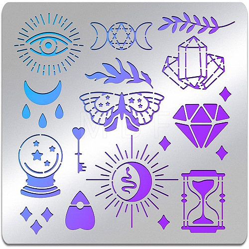 Magic Theme Stainless Steel Stencil Template DIY-WH0279-094-1