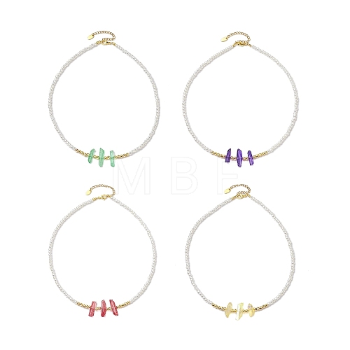 4Pcs 4 Styles ABS Plastic Imitation Pearl Beaded Necklaces NJEW-JN04859-1