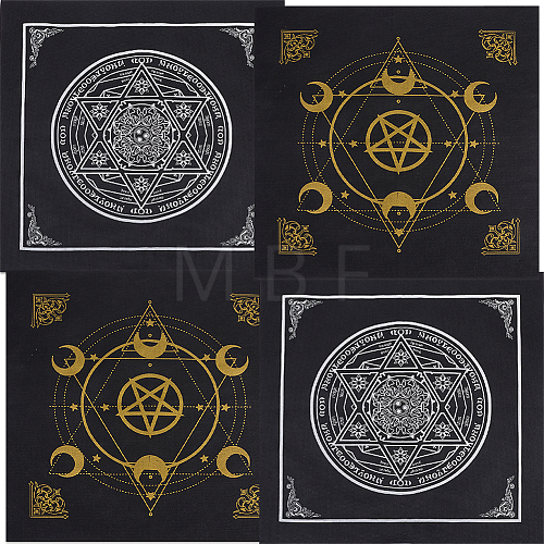 CREATCABIN 4Pcs 2 Styles Non-woven Square Altar Tarot Tablecloth AJEW-CN0002-23-1