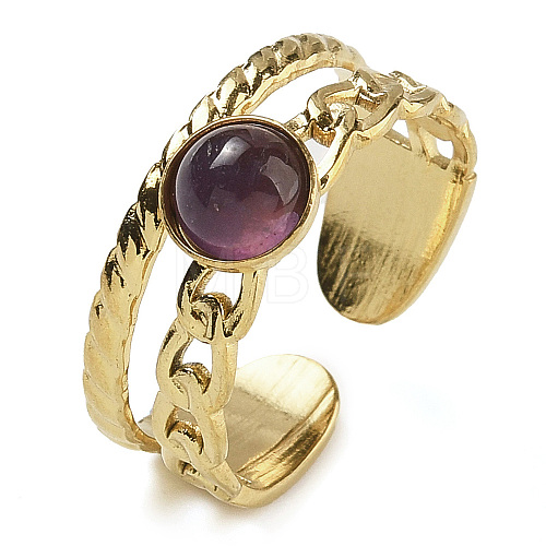 Natural Amethyst Finger Rings RJEW-U027-06G-05-1