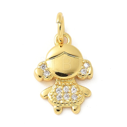 Brass Micro Pave Cubic Zirconia Pendants KK-U053-01G-01-1