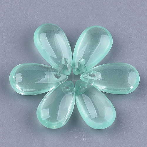 Transparent Spray Painted Glass Charms X-GLAA-S183-03B-1