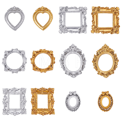 12Pcs 12 Style Resin Picture Frames RESI-CP0001-03-1
