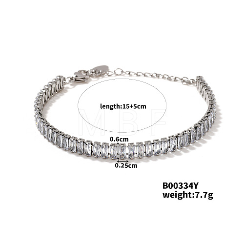 Adjustable Fashionable Luxury Rectangle Brass Micro Pave Cubic Zirconia Bracelets WW2158-2-1