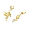 Brass Micro Pave Cubic Zirconia Pendants KK-P325-13C-G-1
