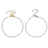 2Pcs 2 Colors 304 Stainless Steel Figaro Chains Bracelet Sets BJEW-JB14356-02-3