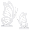 2Pcs Butterfly Wood Sculpture Display Decorations DJEW-WH0053-78-1