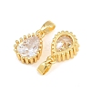 Brass Pave Cubic Zirconia Charms CU-CBA9AB3-01G-03-2
