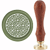 Brass Wax Seal Stamp with Handle AJEW-WH0184-0916-1