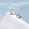 Clear Cubic Zirconia Heart Stud Earrings EJEW-K093-24P-2
